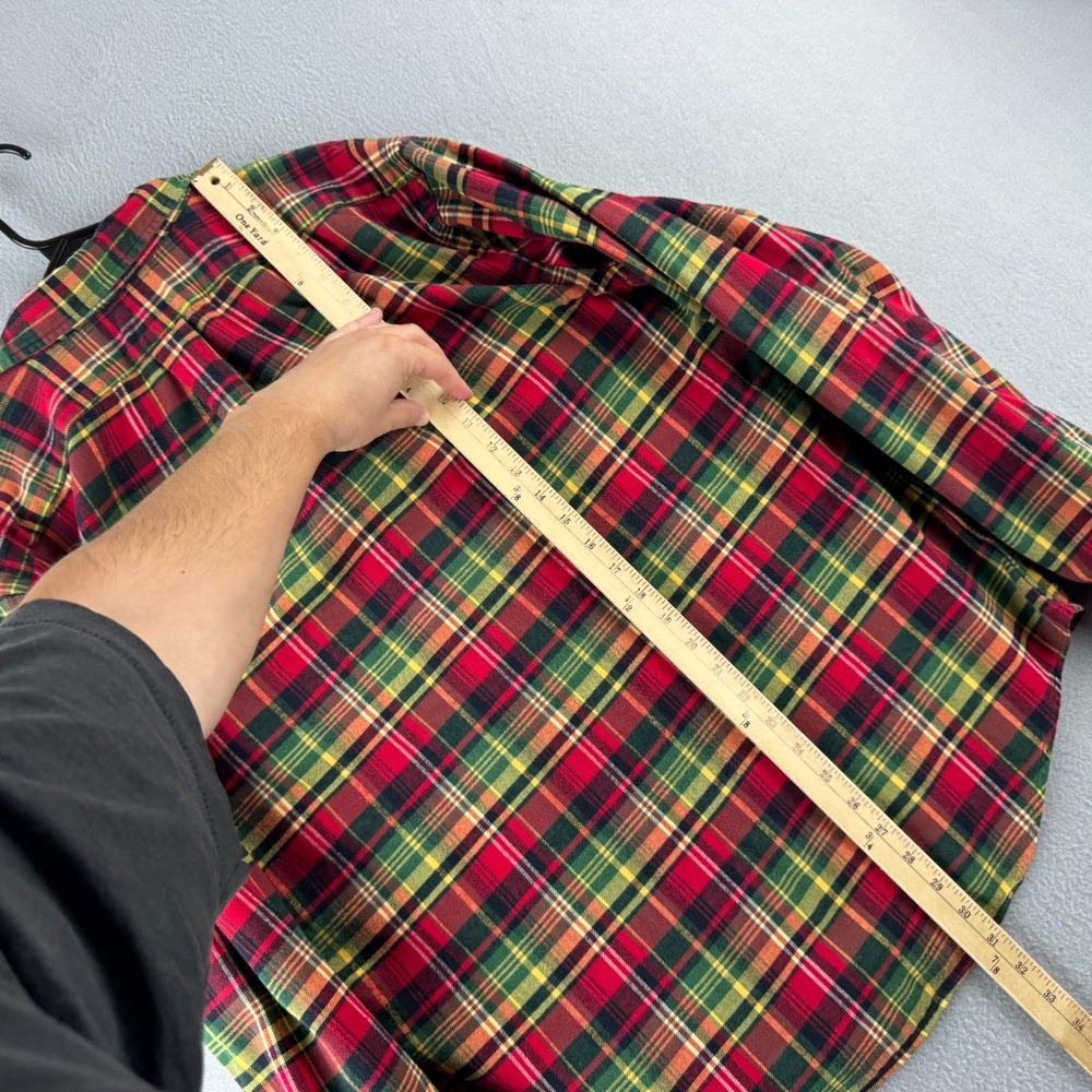 Ralph Lauren Rugby Shirt Mens XL Red Cotton Long Sleeve Flannel Button Up - Picture 9 of 10